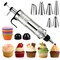 StaticPoster; Dessert Decorating Syringe Set, Icing Piping Kit Stainless Steels Cake Decorating Tools 6 Piping Icing Nozzles Cupcake Decorating Kit; Category:Piping Tips; Image:2